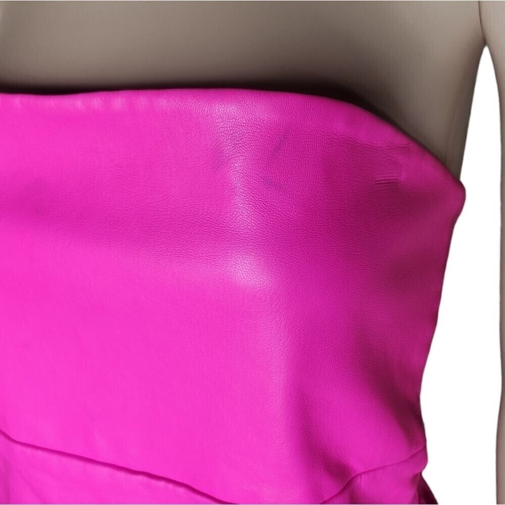 Susana Monaco Revolve women's faux leather cutout pull - on romper in pink Large - Picture 7 of 10